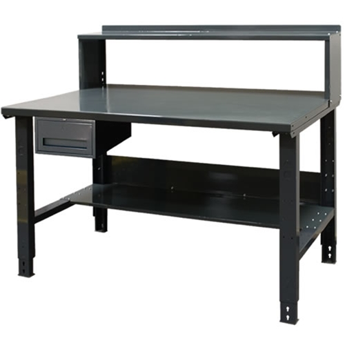 Workbench Plus Bottom Shelf, Riser & Drawer